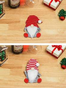 1PC Đồ trang trí Giáng sinh Búp bê lùn Bộ dao nĩa Bộ dao nĩa Ông già không mặt Bộ đồ ăn Rudolph Đồ trang trí để bàn Trang trí nhà - Nhiều màu - Xem 8