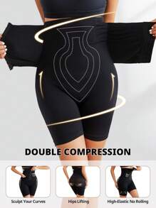 FLARIXA Faja moldeadora para mujer con cierre de gancho y ojo,entrenador de cintura con cinturón, control del estómago posparto, levantamiento de glúteos, ropa interior moldeadora corporeal