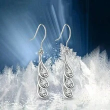 Hoa tai bạc Sterling 925 phong cách cổ điển không gây dị ứng cho phụ nữ - Bạc - Xem 4