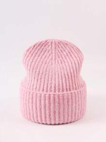 1 件双面针织帽，简约纯色宽松版型，男女皆宜的保暖护耳帽，秋冬款 - 1pcs - 查看 9