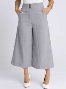 Conqstar Pantacourt Pants Rustic Linen, High Waist, Pocket, Casual Trend, Evangelical - Xem 2