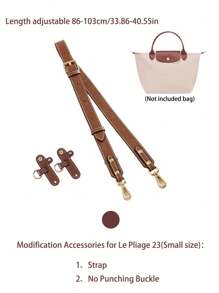 适用于 Le Pliage 23/28 手提包/托特包的可调节替换肩带将手提包转换为斜挎包合成材料有棕色、炭灰色、黑色可供选择圣诞节礼物感恩节复古 - 彩色 - 查看 5