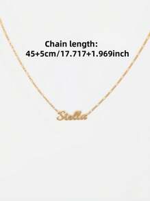 1 chiếc vòng cổ tên tùy chỉnh bằng vàng Chain của Grace Personalization - Vòng cổ tên tùy chỉnh theo kịch bản - Quà tặng Ngày của Mẹ *Vòng cổ NORINE Lễ Tạ ơn Giáng sinh - Vàng - Xem 4