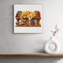 梦幻虎斑猫木制拼图，精美拼图盒，不对称形状木制拼图玩具，独特的儿童益智玩具，装饰艺术，节日礼物，圣诞礼物 - 彩色 - 查看 6