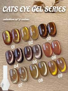 MISS SHAKA 10ml Pha lê mắt mèo Molmans mật độ cao bằng sứ trắng hạt thủy tinh cho mùa thu và mùa đông, sơn móng tay dạng gel màu hổ phách cho cửa hàng làm móng dành cho phụ nữ khi đi du lịch và làm quà tặng cho bé gái vào dịp Giáng sinh. - Nhiều màu - Xem 3