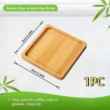 7/6/4/1pc Bamboo Coasters, Multiple Shape Designs, Round, Square, Heart, Hexagon Coasters, Suitable For Coffee Cups, Flower Pots, Wine Glasses, Beverage Trays, Creative Handmade Trays, Home, Office And Other Desktop Decoration (Note: This Product Is Made Of Bamboo Material, Surface Patterns And Textures May Slightly Differ From The Image) - Multicolor - View 10
