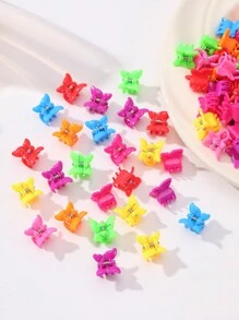 50 件彩色可爱蝴蝶发夹，适合儿童女孩，可爱的发饰，适合日常佩戴、派对和节日 - 彩色 - 查看 3