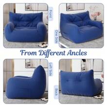 JOYRACER Oversized Bean Bag Chair For Adults, 2-Seater Loveseat Sofa, Bean Bag Couch With Filler Giant Living Room Bean Bag Chair With Pocket, Big Lazy Sofa Accent Chair For Gaming, Reading(Beige/Gray/Pink/Royal Blue) - 寶藍色 - 查看 6