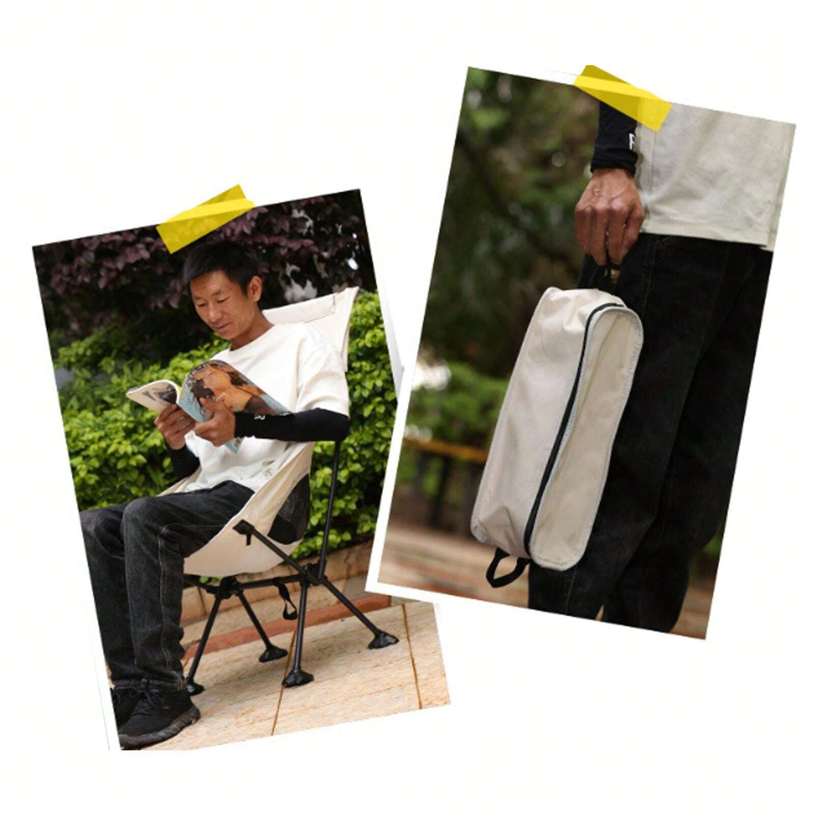 Outdoor Folding Chair Breathable Mesh Portable Lightweight Heavy Duty