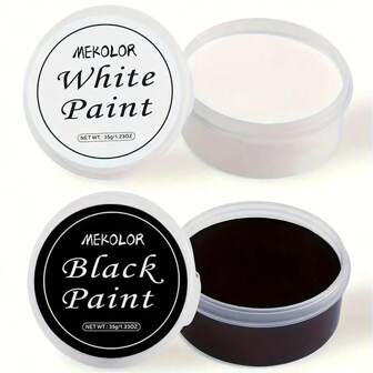 Kit de pintura facial y corporal en blanco y negro de gran capacidad, apto para artes escénicas, fiestas de Halloween, cosplay, maquillaje de efectos especiales de payaso, para adultos