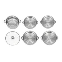 5-Layer 28cm Pot Steamer Multi-Layer Cookware Pot Cookware Stainless Steel Pot - 銀色 - 查看 6