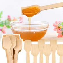 200pcs Disposable Square Scoop Yogurt Scoop Ice Cream Scoop Tasting Scoop Mini Snack Wooden Spoon, Ice Cream Square Head Scoop Suitable For Wedding, Graduation Season, Thanksgiving, Christmas And Other Party Tasting Tableware Supplies
