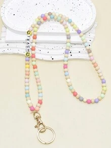 1 buc stiluri Boho mixte colorate mat acrilic mărgele din lemn breloc cu cuvintele TEACH MISS cadouri pentru profesori viața de zi cu zi suport pentru insignă breloc accesorii auto geantă farmecul școlii