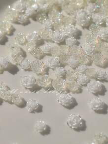 30Pcsonline Celebrity Explosions Nail Camellia Jewelry Resin Diamond Nail Decoration Magic Color Size Three-Dimensional Rose Flower Accessories. Nail Supplies Nails Nail Charms Nail Gems - Multicolor - View 3