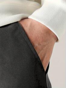 Pantalones cargo casuales y con estampado de letras para hombre con cintura con cordón y pierna entallada - Gris - Ver 5