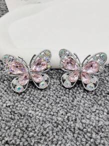 2PCS Bling Rhinestone Resin Butterfly Shoe Lace Charms Funny Shoelaces Buckles DIY Decorations Luxury Shoe Clips Accessories Decor For Women Sneakers - 2 - View 13