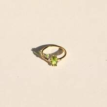 CIREY 1枚18K镀金十二月生辰石戒指，优雅休闲风格，适合作为礼物 - 誕生石黃金色 - 查看 11