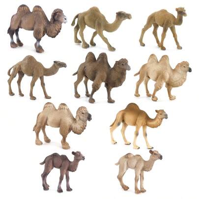 1pc/10pcs Realistic Desert Camel Decoration, Single Hump & Double Hump Camel Model Toy