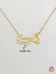 1pc Customized Stainless Steel Necklace With Personalized Name Tag/Pendant, Unique Gifts For Teenagers, Children, Friends, Couples, Anniversary, Mother's Day, Birthday, Graduation, Wedding, Party