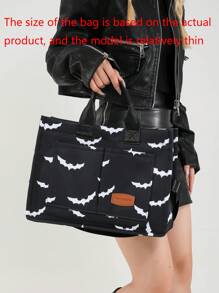 Versatile Bat Hobo Shoulder Bag For Women Purse And Handbag, Large Capacity Multi-Pocket Canvas Shoulder Commuter Bag Handbags, Lightweight Casual Tote Shoulder Messenger Bag, Students School Laptop Bags Minimalist Sport Backpack With Multi Compartments & Multi Pockets