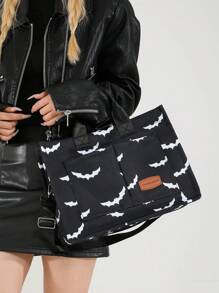 Versatile Bat Hobo Shoulder Bag For Women Purse And Handbag, Large Capacity Multi-Pocket Canvas Shoulder Commuter Bag Handbags, Lightweight Casual Tote Shoulder Messenger Bag, Students School Laptop Bags Minimalist Sport Backpack With Multi Compartments & Multi Pockets