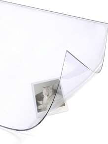 1pc Transparent PVC Waterproof Anti-Oil Table Mat, Furniture Bedside Table Sofa Dining Table Top Protective Cover, Clear Tablecloth