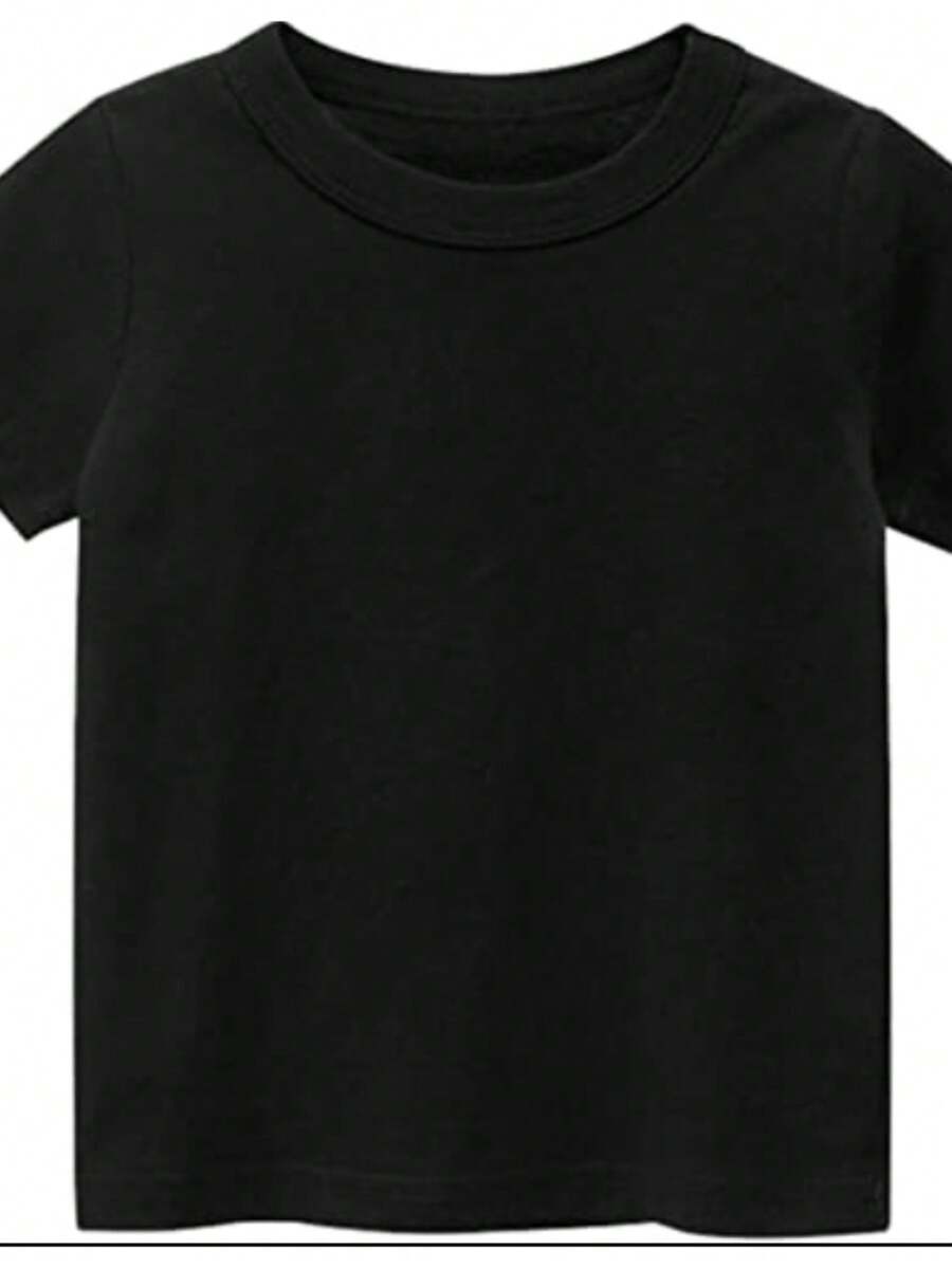 Plain Children's T-Shirt In Assorted Colors - màu đen - Xem 1