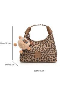 Túi xách nữ thời trang 2024 Túi đeo vai mới Thiết kế thích hợp Túi đeo chéo Thường ngày Đa năng Tối giản Phong cách Túi tote, Vải thoải mái, Kết cấu PU mờ, Thiết kế họa tiết da báo chặn màu, Khóa kéo, Dây đeo có thể điều chỉnh có thể tháo rời, Mang thoải mái, Rộng rãi, Túi hình trăng lưỡi liềm có trang trí, Thời trang Thu/Đông - Màu Khaki - Xem 6