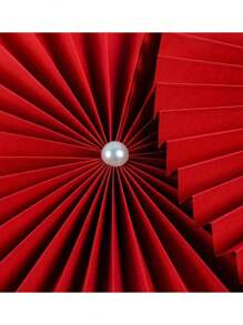 6 件/套，圆形红纸扇，情人节、生日、毕业典礼、春节、餐厅装饰节日派对装饰，采用纸质材料制成，无羽毛，无需电源。，家居装饰，房间装饰，墙面装饰