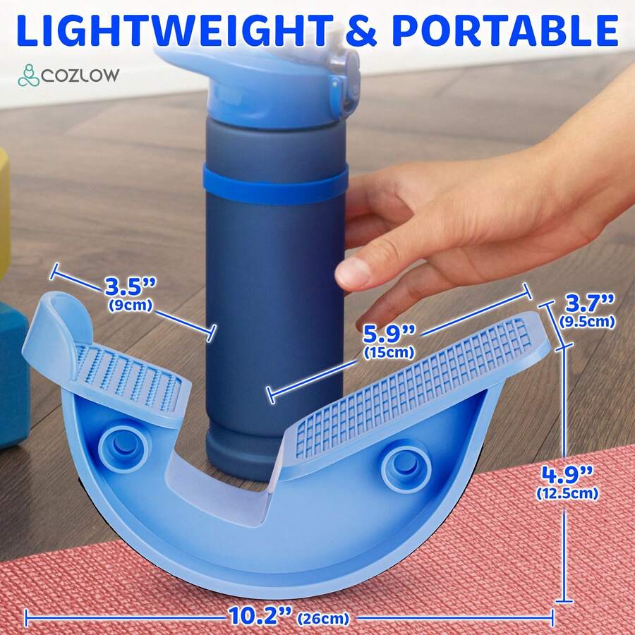 Calf Stretcher & Foot Rocker (Blue) For Plantar Fasciitis, Achilles