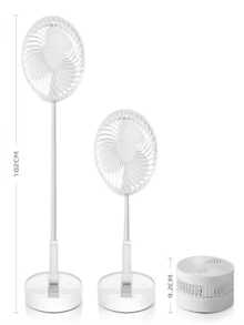 Portable Folding Fan 4 Speeds Rechargeable USB Retractable Desk Column Strong Silent - Nhiều màu - Xem 7