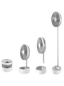 Portable Folding Fan 4 Speeds Rechargeable USB Retractable Desk Column Strong Silent - Nhiều màu - Xem 2