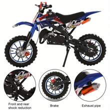 Small Dirt Bike, Mini Gas Power Motocross, Pocket Motorbike - Blue - View 5