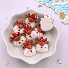 8 件圣诞树脂装饰品套装 - 节日主题迷你装饰品，包括圣诞老人、驯鹿、熊和朋友 - 手工制作、珠宝制作和节日装饰工艺品 - 适合室内和室外使用 - 彩色 - 查看 8