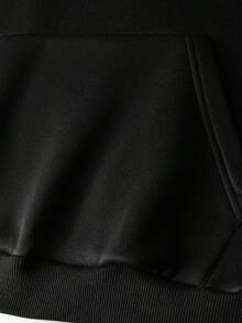 1 Áo hoodie chui đầu in chữ tối giản cho nam, mặc thường ngày - màu đen - Xem 6