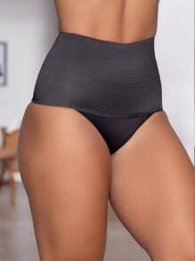 Kit 4 Belt Panties Shaping Belt Compression High Waist Elastic Reducing Measurements - 黑色 - 查看 2