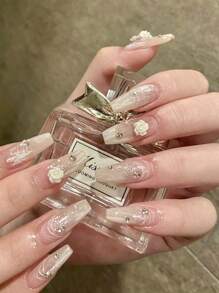 30Pcsonline Celebrity Explosions Nail Camellia Jewelry Resin Diamond Nail Decoration Magic Color Size Three-Dimensional Rose Flower Accessories. Nail Supplies Nails Nail Charms Nail Gems - Multicolor - View 7
