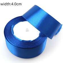 1 Roll Polyester Satin Ribbon For Gift Box, Candy Box, Cake Box, Flower Decoration, Handmade Rose DIY Material, Holiday Gift Packaging Ribbon (Slight Color Difference Due To Machine Dyeing) - Dark Blue - View 6