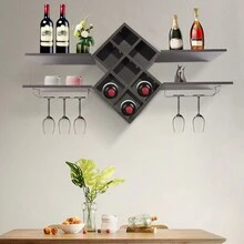 YUNRUX Portabottiglie e portabicchieri da vino - nero - Visualizzare 3