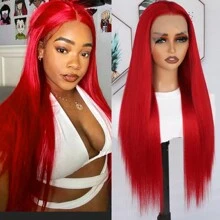 Classical Black Straight Lace Front Wigs 28 Inch Pre Plucked Long Straight Hair Wigs Glueless Black Colored Wigs Heat Resistant Long Straight Synthetic Lace Front Wigs For Women For Daily Christmas Party Cosplay Use