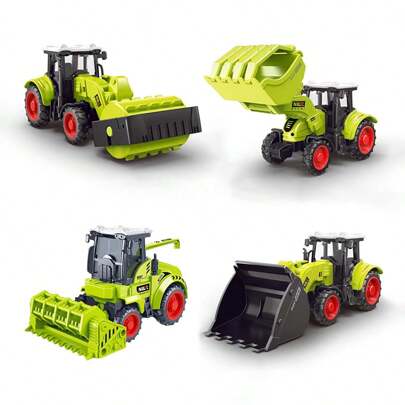 1 惯性模拟农用车、割草机、压路机、运输车 - 益智回力农用车，绝佳礼物，有志工程师的礼物，模拟农夫惯性玩具车，农用工作车，男孩玩具车。圣诞节，完美的节日礼物，返校礼物