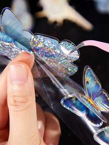 1 件装蝴蝶 3D 金箔贴纸、剪贴簿和日记装饰用品 - 彩色 - 查看 5