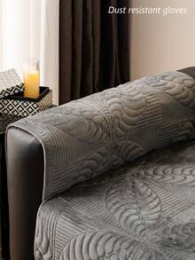 1 vỏ gối sofa mùa đông dày ấm áp pha lê phong cách đồng quê, vỏ gối sofa chống trượt chống trầy xước thân thiện với vật nuôi - Màu xám đen - Xem 6