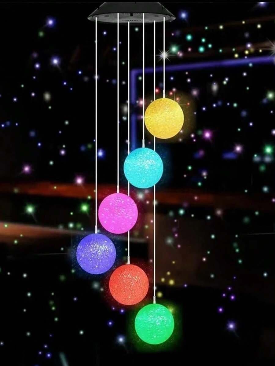 Colorful Solar Wind Chime Lamp Decoration - 彩色 - 查看 1
