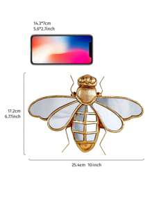 1 pieza Escarabajo avispón dorado de 6.7*10 pulgadas de resina creativa, decoración para el hogar con superficie espejada, ideal para amantes de los insectos y decoración de museo de entomología para fiestas, decoración del hogar, decoración de habitaciones, decoración de paredes - multicolor - View 7
