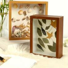 1pc Elegant 3D Shadow Box Display Stand For Herbaria, Tickets And Souvenirs - Wooden Cutout Design With Glitter Details, Perfect For Wall Or Tabletop Decoration, Home Decor Room Decoration Artificial Gifts Birthday Graduation