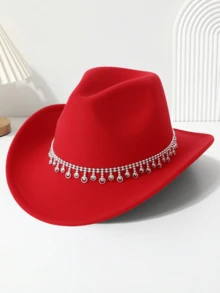 1 chiếc Mũ cao bồi miền Tây màu trơn Bohemian giản dị dễ thương thanh lịch phong cách cung điện cổ điển thời trang đường phố bằng vải polyester sequin chắp vá, thích hợp cho mùa xuân, mùa hè, mùa thu và mùa đông, Mũ Jazz dự tiệc/lễ hội dành cho cả nam và nữ - Nhiều màu - Xem 4
