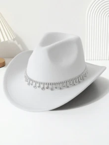 1 chiếc Mũ cao bồi miền Tây màu trơn Bohemian giản dị dễ thương thanh lịch phong cách cung điện cổ điển thời trang đường phố bằng vải polyester sequin chắp vá, thích hợp cho mùa xuân, mùa hè, mùa thu và mùa đông, Mũ Jazz dự tiệc/lễ hội dành cho cả nam và nữ - Nhiều màu - Xem 3