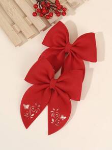 2 chiếc nơ cài tóc màu đỏ cho bé gái họa tiết hoa bướm kẹp tóc kẹp cá sấu màu trơn có lót đầy đủ kẹp tóc năm mới màu đỏ thanh lịch có đuôi cho bé gái mũ đội đầu tiệc Giáng sinh phụ kiện tóc cho trẻ em - Nhiều màu - Xem 8