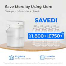 Waterdrop FreshTaste Electric Water Filter Jug, 4L Instant Water Filter Dispenser For Fridge, Reduce Chlorine, Lead, Copper, Purify, 1X Built-In Original Filter + 3X Additional Filters (Replacement Filter: WD-EDFS) - 白色 - 查看 6